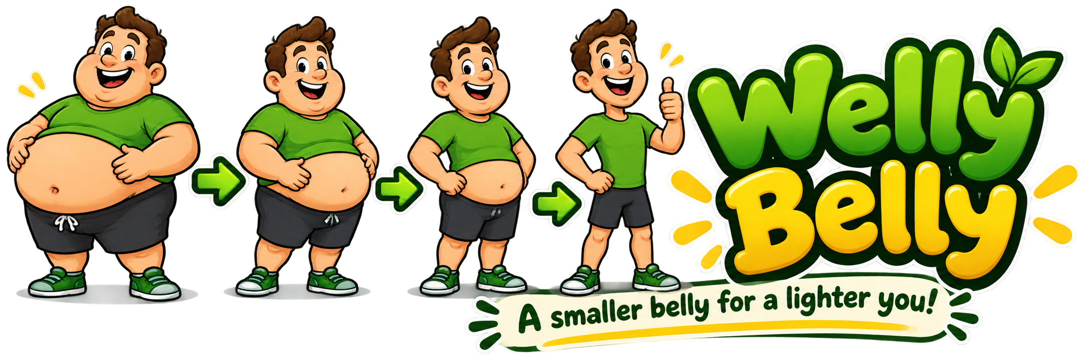 Welly Belly logo showing a belly getting smaller